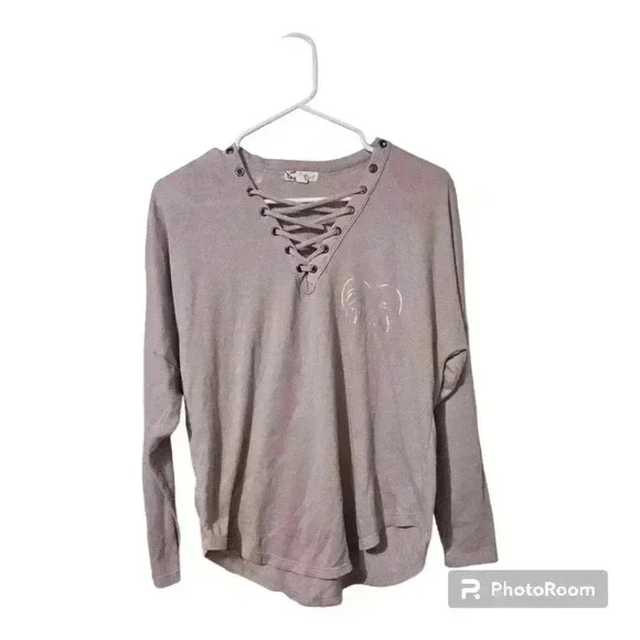 Womens cross front long sleeve tee! - Picture 1 of 4